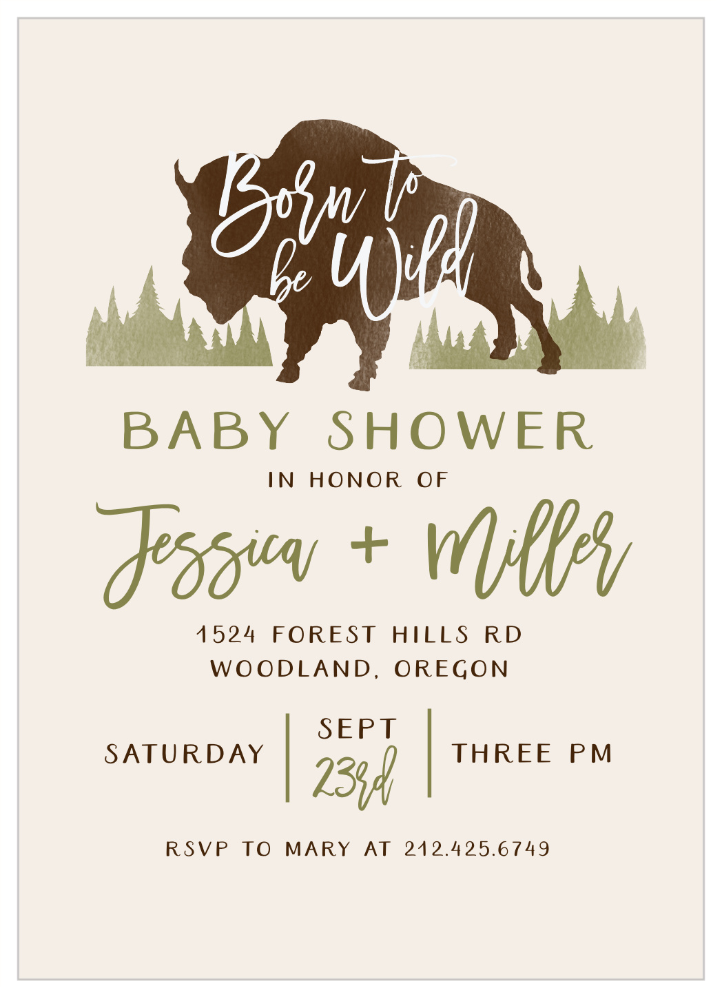Born to Be Wild Baby Shower Invitations
