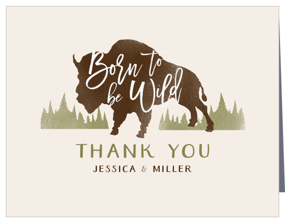 Our Born to Be Wild Baby Shower Thank You Cards are a breath of fresh air.