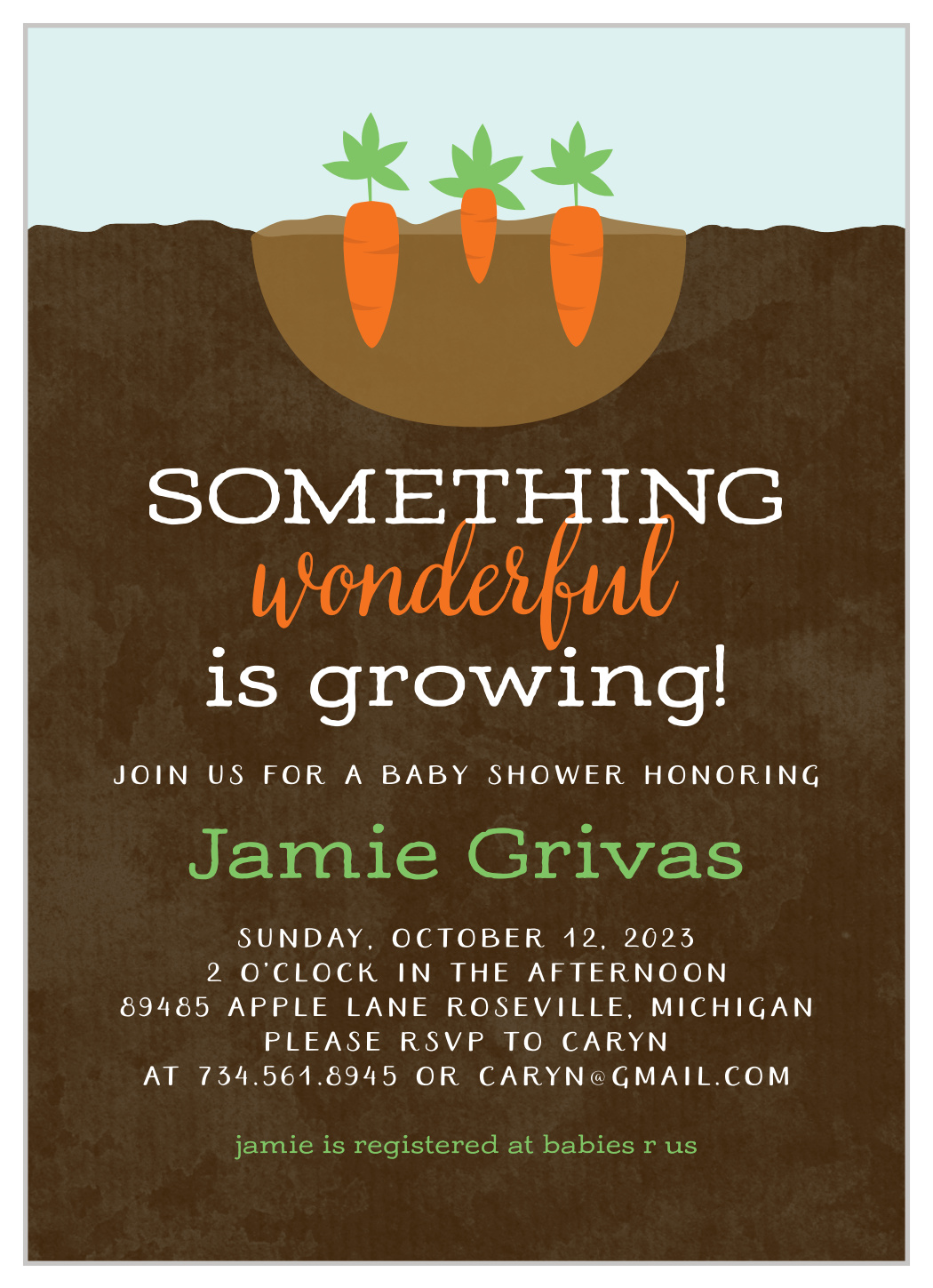 Growing Garden Baby Shower Invitations