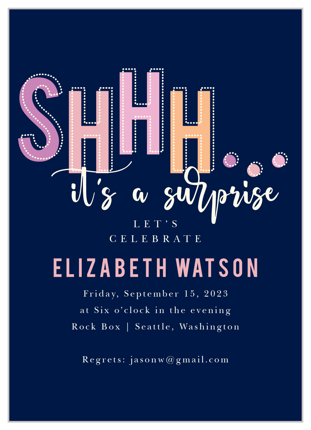 Surprise Event Adult Birthday Invitations