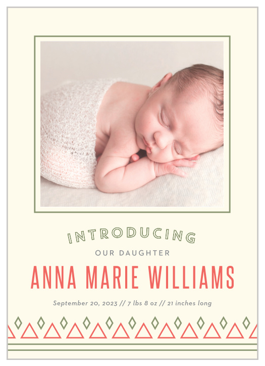 Bring out the inner desert dweller with our Desert Cactus Birth Announcements.