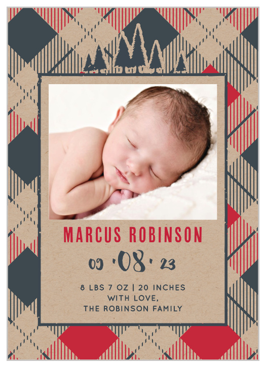Birth Announcement - Girl, A 2-sided birth announcement wit…