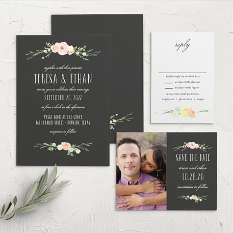 Shaded Garden Wedding Invitations