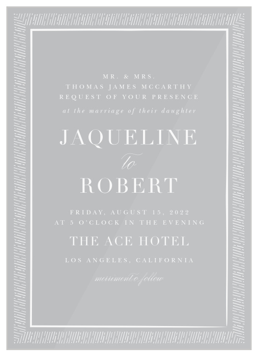 Handdrawn Frame Clear Wedding Invitations guarantee that you spend your big day surrounded by the people you care about most.