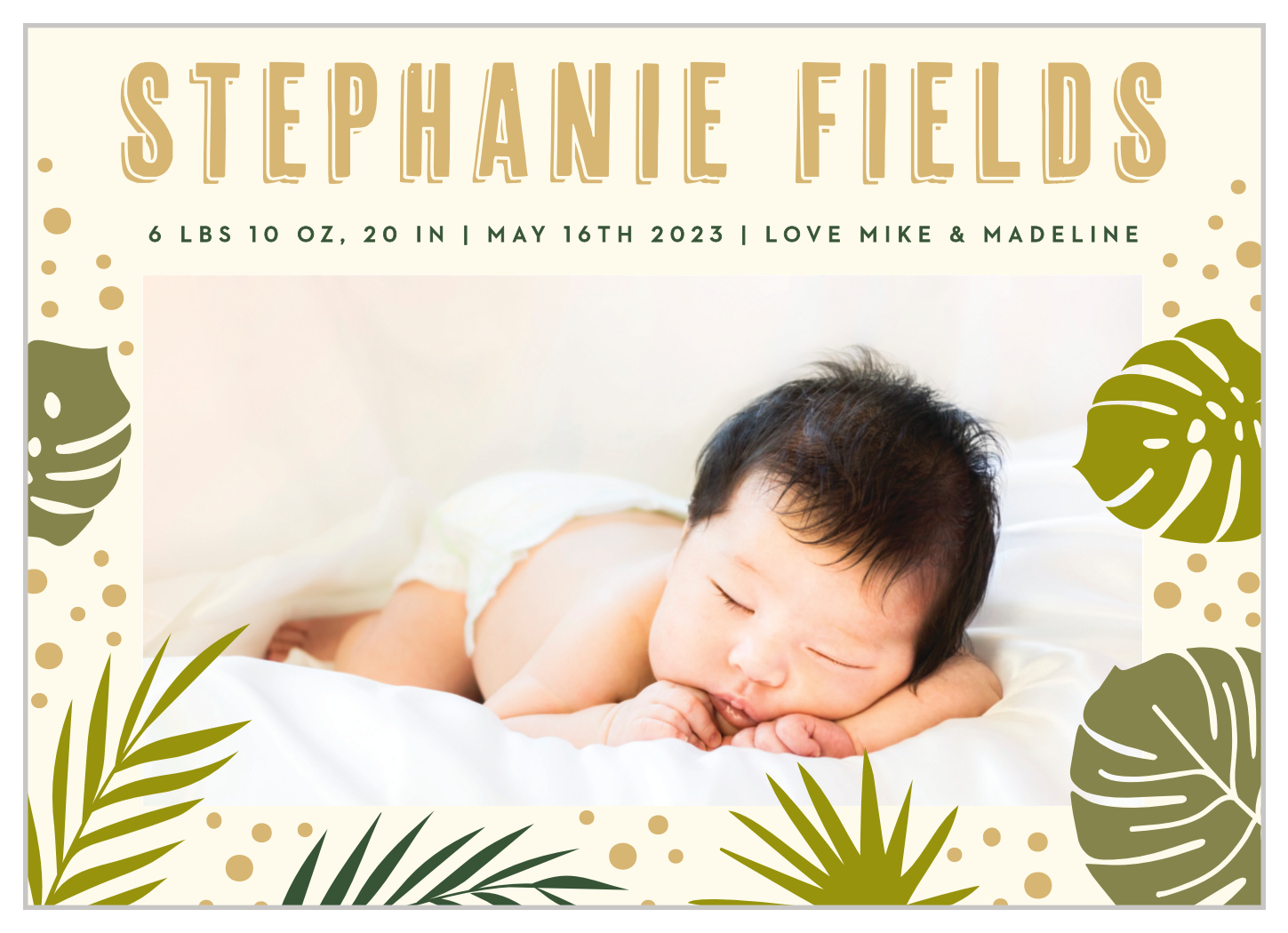 Tropical Leaves Birth Announcements