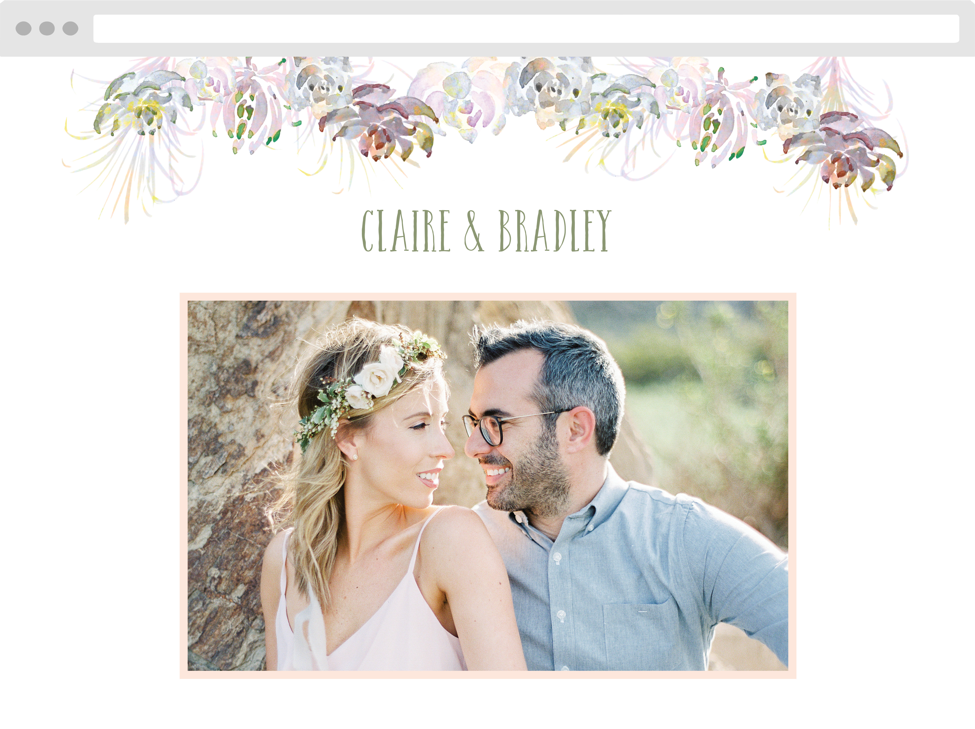 Succulent Wreath Wedding Website