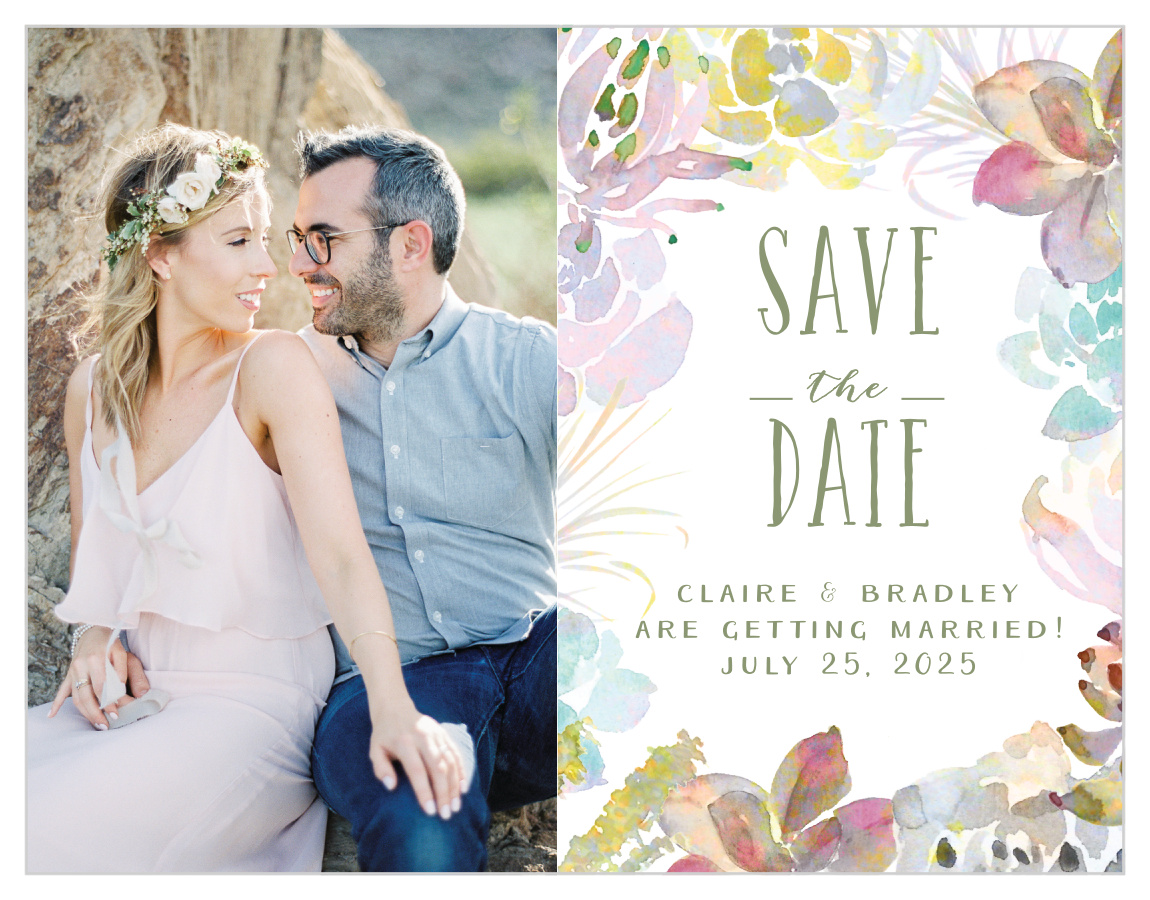 Succulent Wreath Save the Date Cards