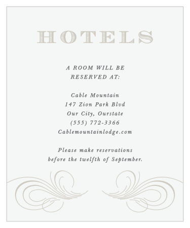 Suggest the best local hotel to out-of-town to family and friends with our Streamlined Scroll Accommodation Cards.
