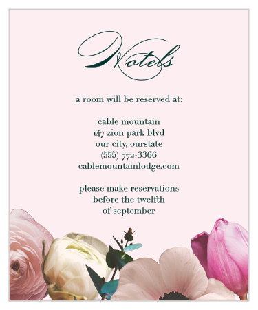 Our Southern Romance Accommodation Cards are a perfect choice for your perfect day.