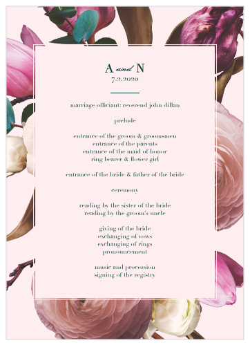 Our Southern Romance Wedding Programs are a perfect choice for your perfect day.