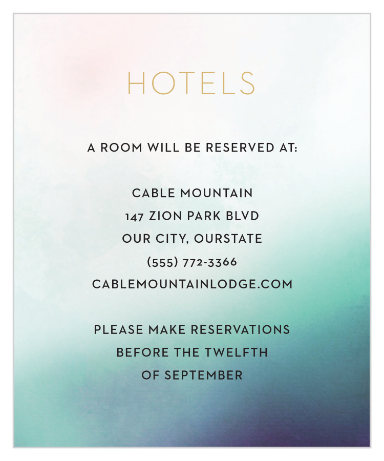 Love Hues Accommodation Cards