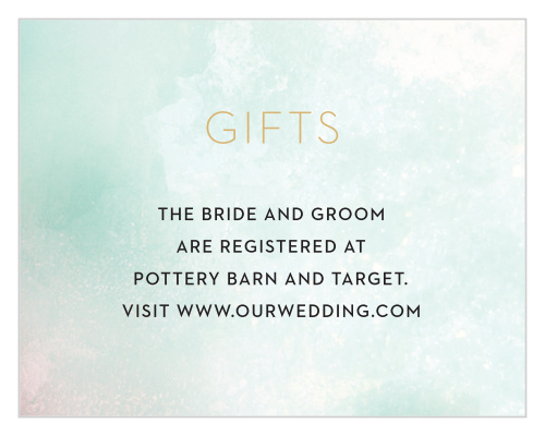 Pink and teal blend together in a pale wash of color for our Love Hues Registry Cards.