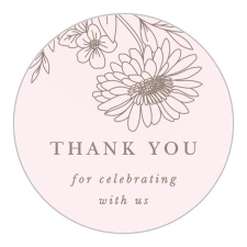 The Elegant Gerber Daisy logo square is the perfect finishing touch for this or any wedding invitation set.