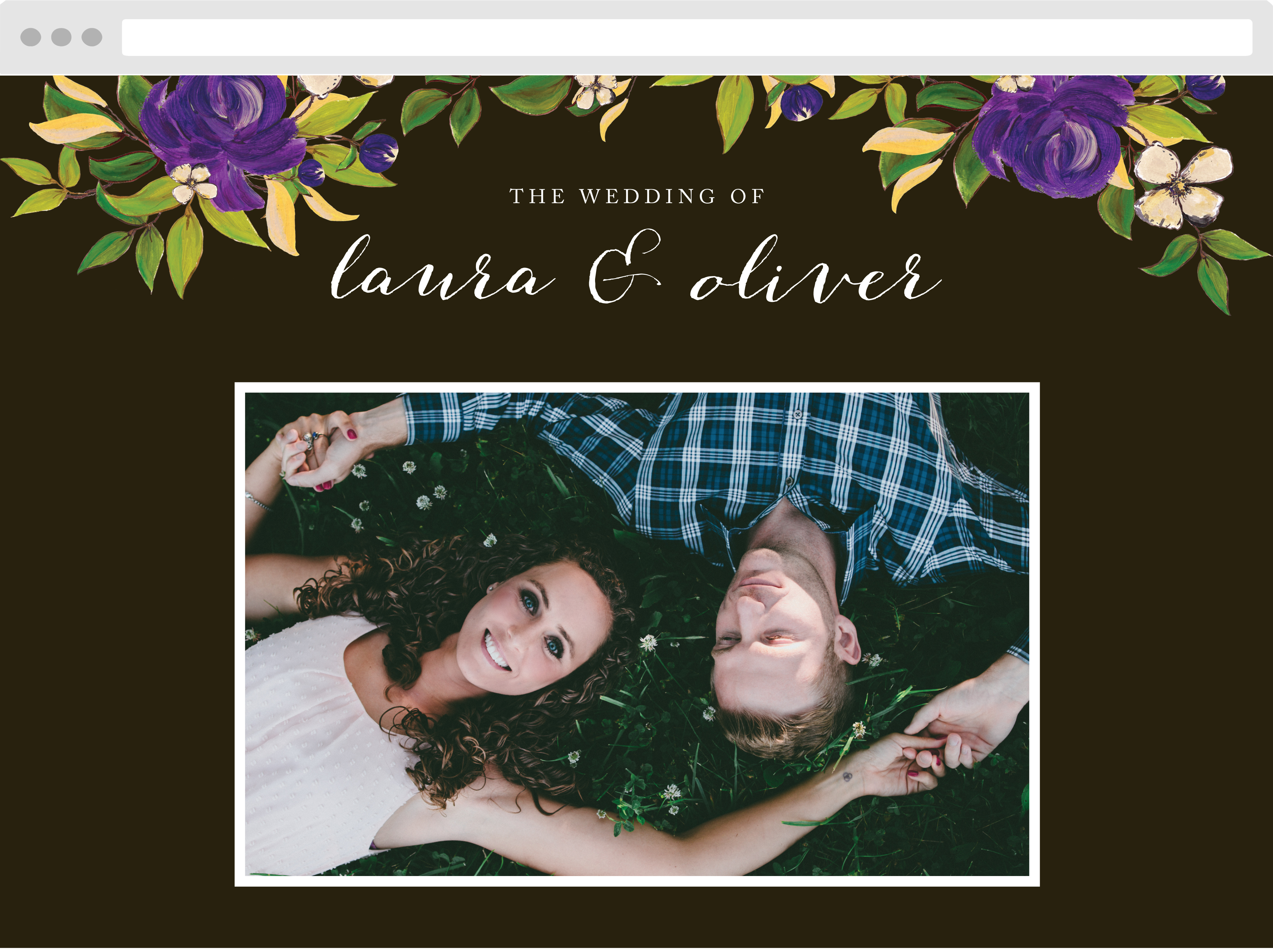 Purple Blooms Wedding Website