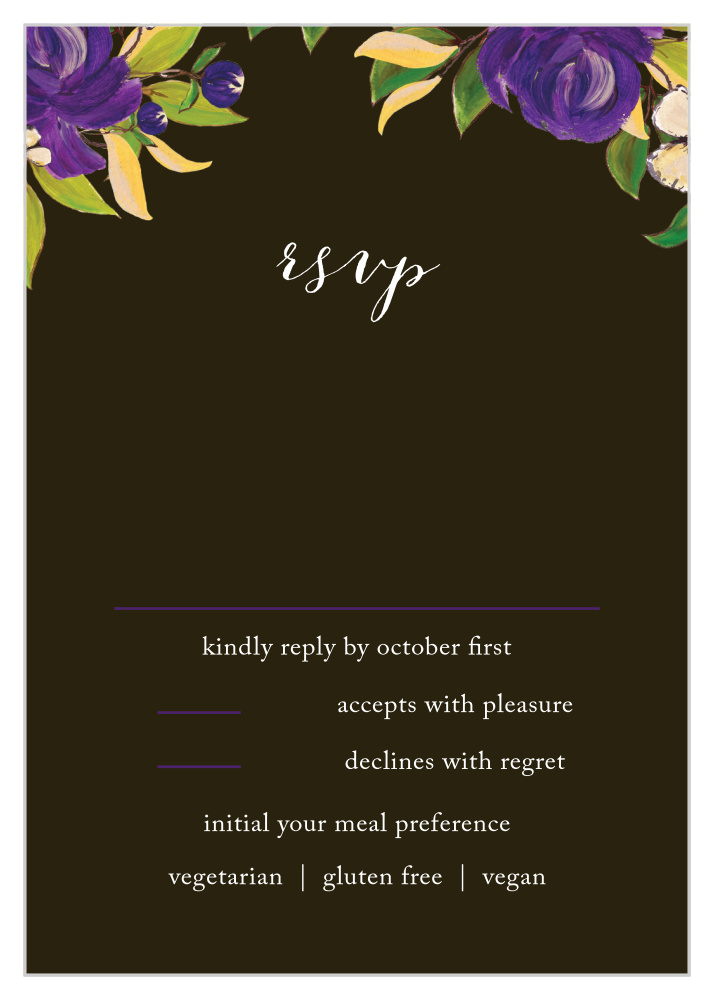Purple Blooms Response Cards