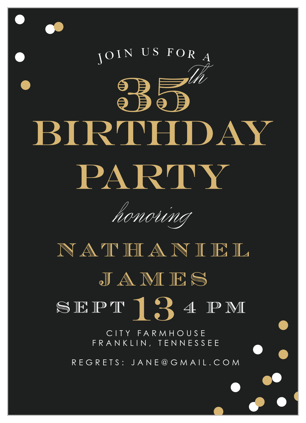 Festive Type Adult Birthday Invitations