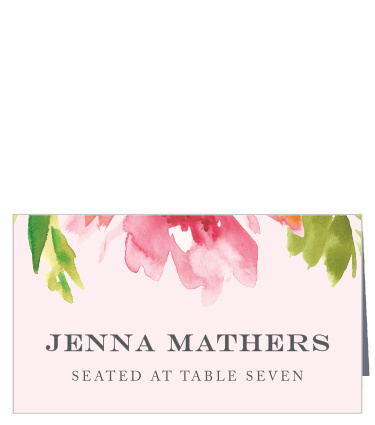 Help your guests to their seats with our unforgettable Botanical Gardens Place Cards. A trio of flowers decorates the top of the card in stunning pinks, reds, and greens, leaving an elegant print to spell out your guests' names and table numbers.