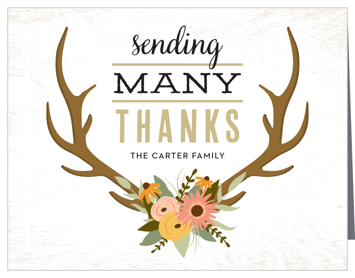 Country Antlers Baby Shower Thank You Cards