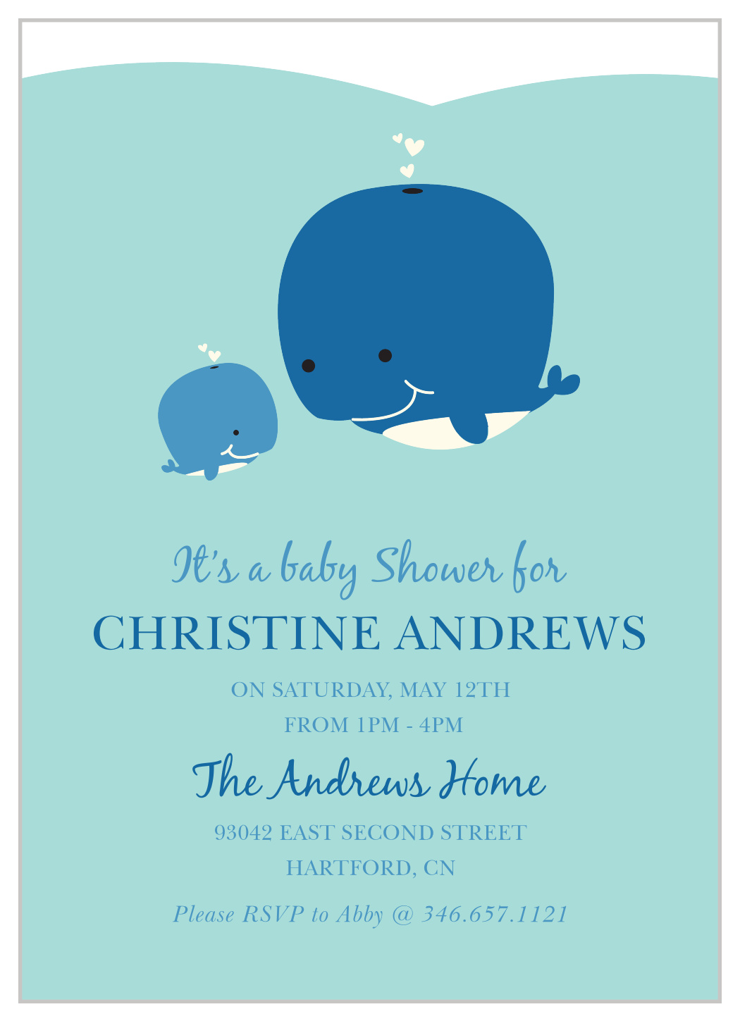 Whale of a Time Baby Shower Invitations