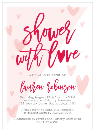 Let your love show with our Falling Hearts Baby Shower Invitations.