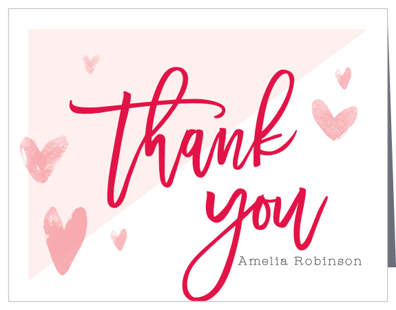 Let your love show with our Falling Hearts Baby Shower Thank You Cards.