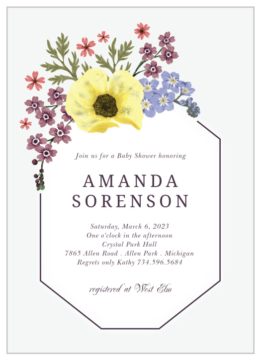 Our elegant Garden Dreams Baby Shower Invitations are an excellent way to send the great news. 