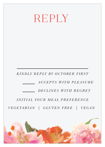 Tally up every guest, as well as their individual needs, with our stunning Colorful Oil Paint Response Cards.