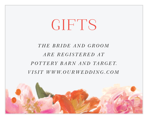 Guide your guests to the gifts that you want and need with our Colorful Oil Paint Registry Cards.