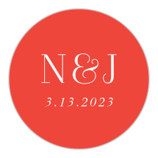 Colorful Oil Paint Wedding Stickers offer a gorgeous seal for your wedding envelopes, stationery, and decorations! With a bright Venetian-red background for your initials and wedding date in an elegant white, these stickers will look stunning anywhere you place them.