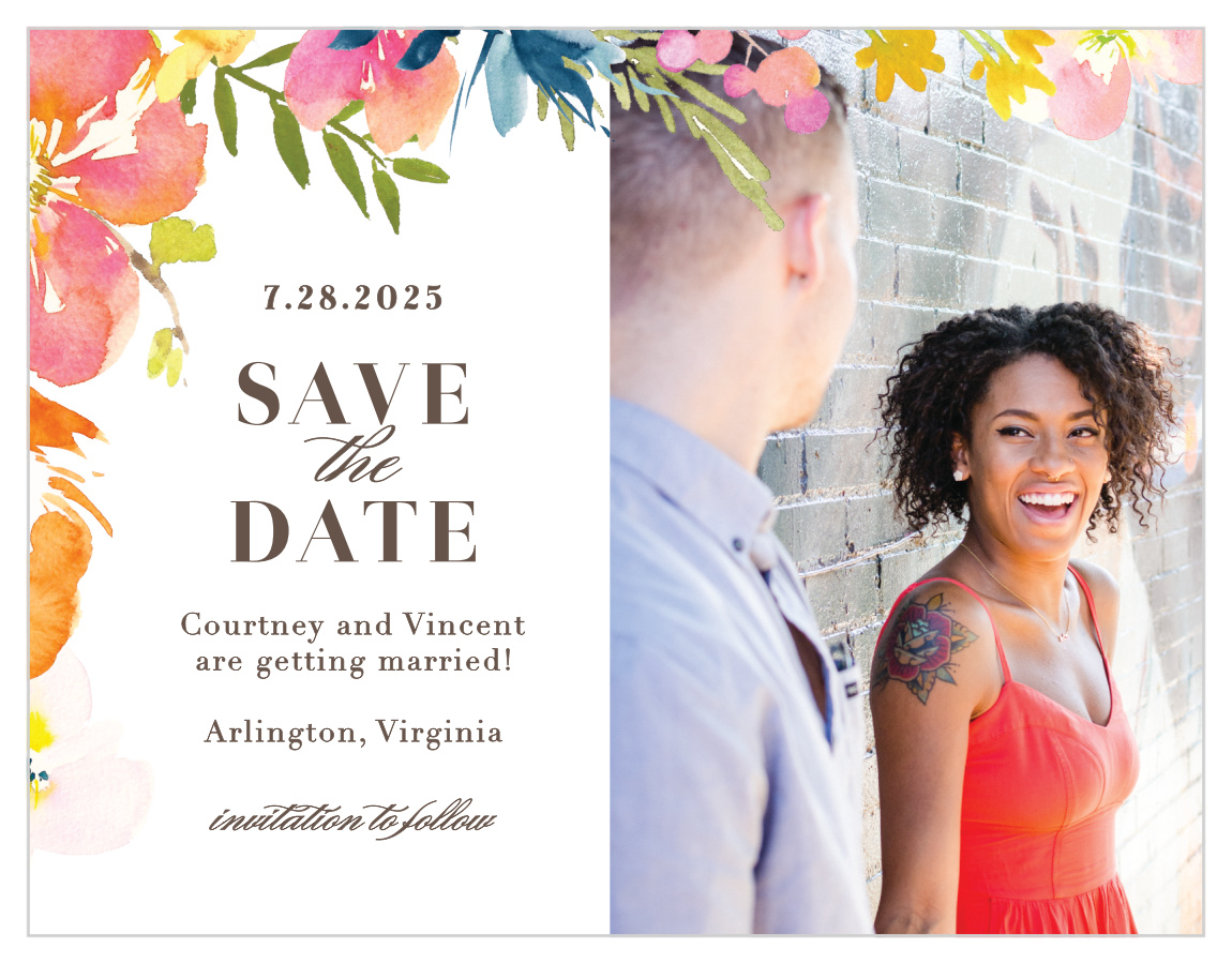 Colorful Garden Save the Date Cards
