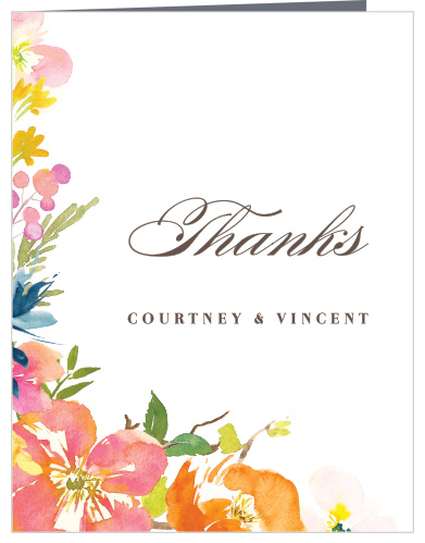 Ensure that your friends and family know how much you appreciate their presence with the Colorful Garden Wedding Thank You Cards! 