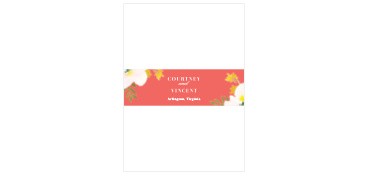 Our beautifully designed Colorful Garden Wedding Belly Bands feature a bright lust pink background that is directly contrasted by vibrant tropical flowers.