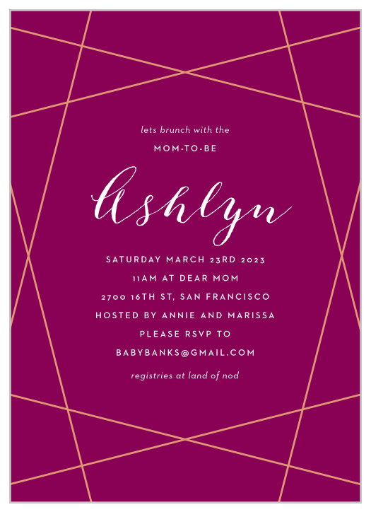 Invite your friends and family to the big celebration with our stunning Geometric Gems Baby Shower Invitations.