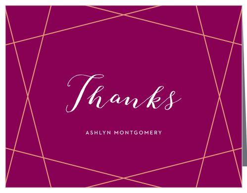 Geometric Gems Baby Shower Thank You Cards allow you to express your appreciation in bright color and swirling script, handing your loved ones a card that's as easy to love as it is to read.