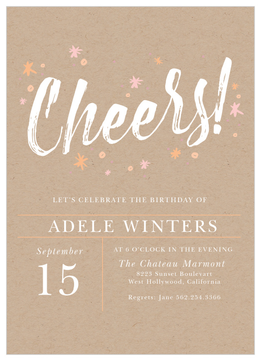 Confetti Adult Birthday Invitations