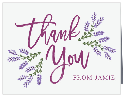 Lavender Blooms Baby Shower Thank You Cards
