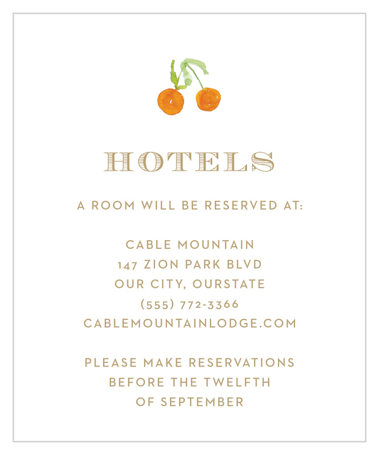 Peachy Flowers Accommodation Cards