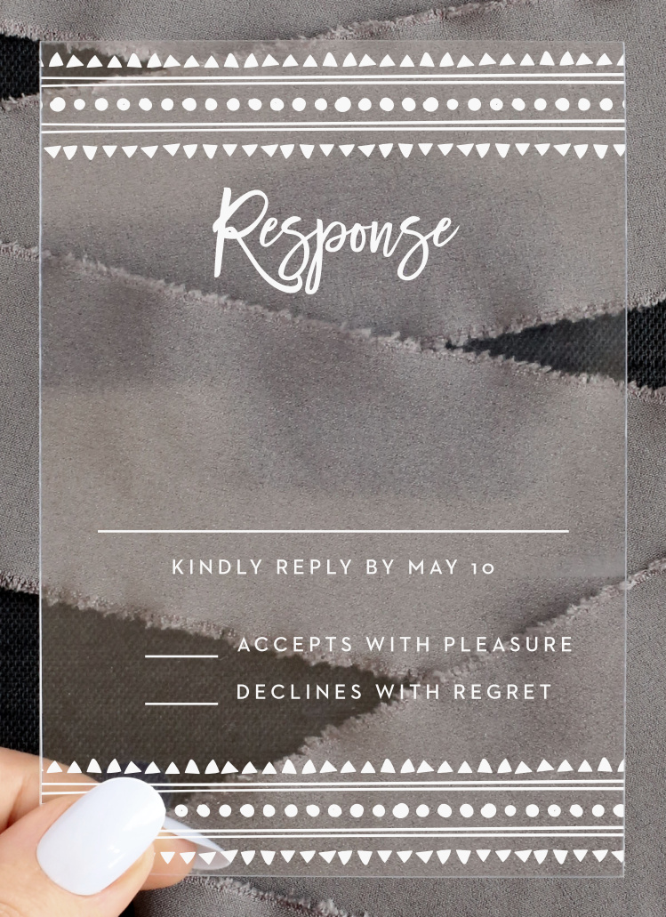 Boho Pattern Clear Response Cards