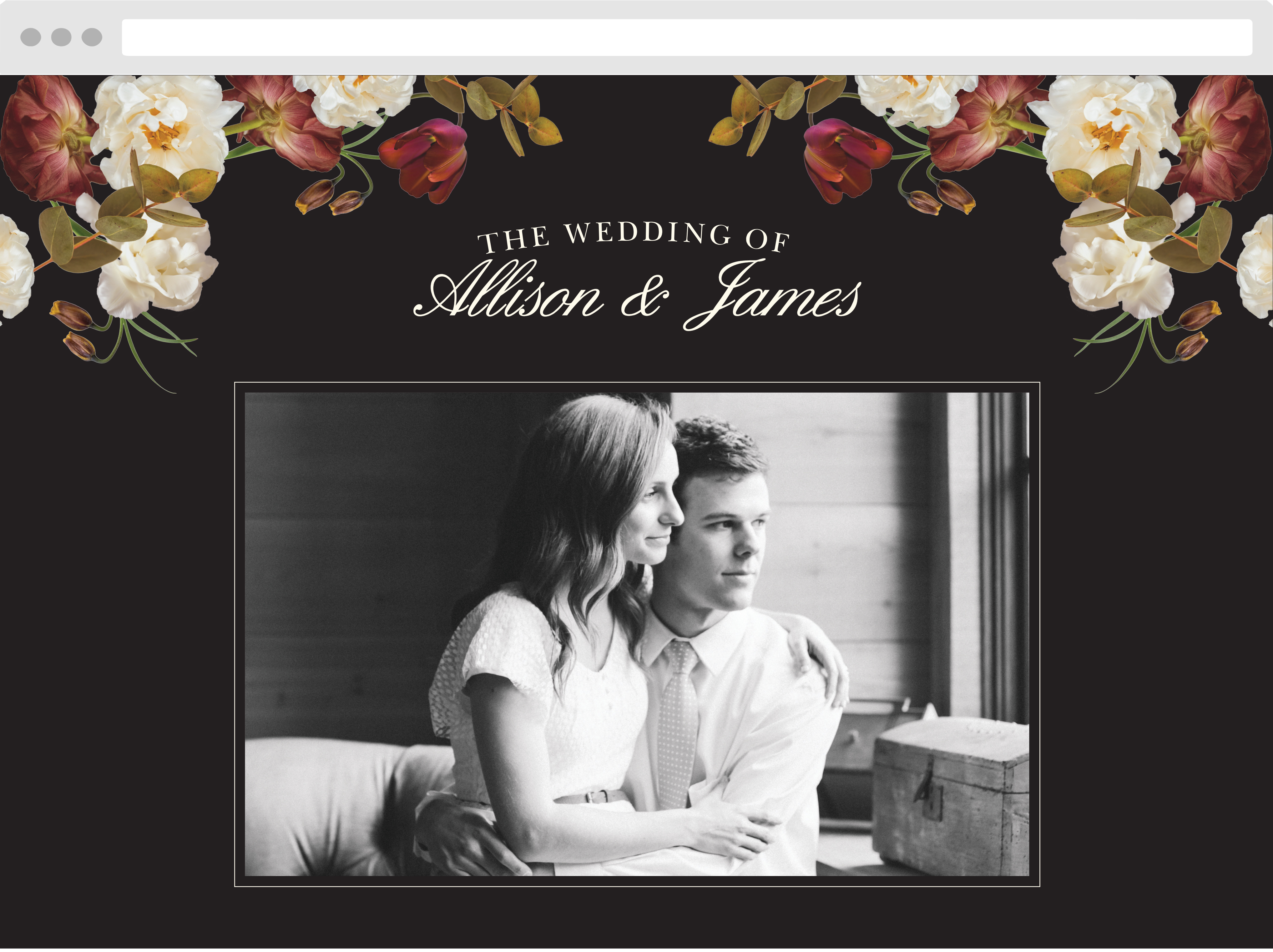 Romantic Flowers Wedding Website