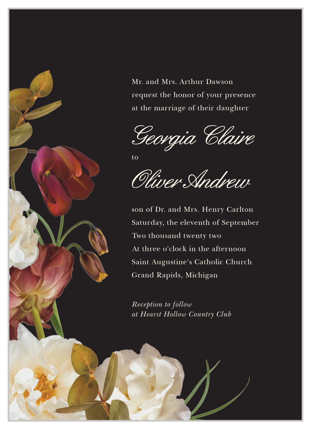 Romantic Flowers Wedding Invitations