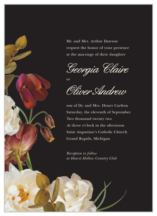 Enjoy the company of your friends and family when you use our Romantic Flowers Wedding Invitations to invite them.