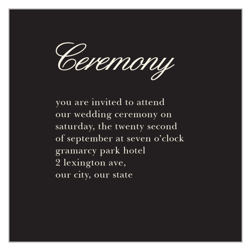 Make sure the most important people in your life make it to your rehearsal dinner or ceremony with our stunning Romantic Flowers Ceremony Cards.