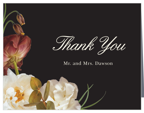 Thank all your supporters with our Romantic Flowers Wedding Thank You Cards.