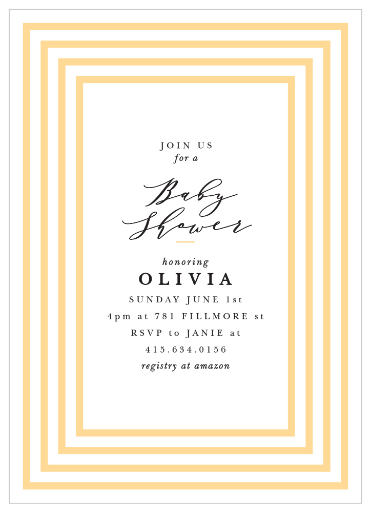 Lovely Lines Baby Shower Invitations