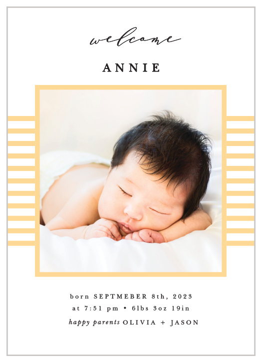 Non photo hot sale birth announcements