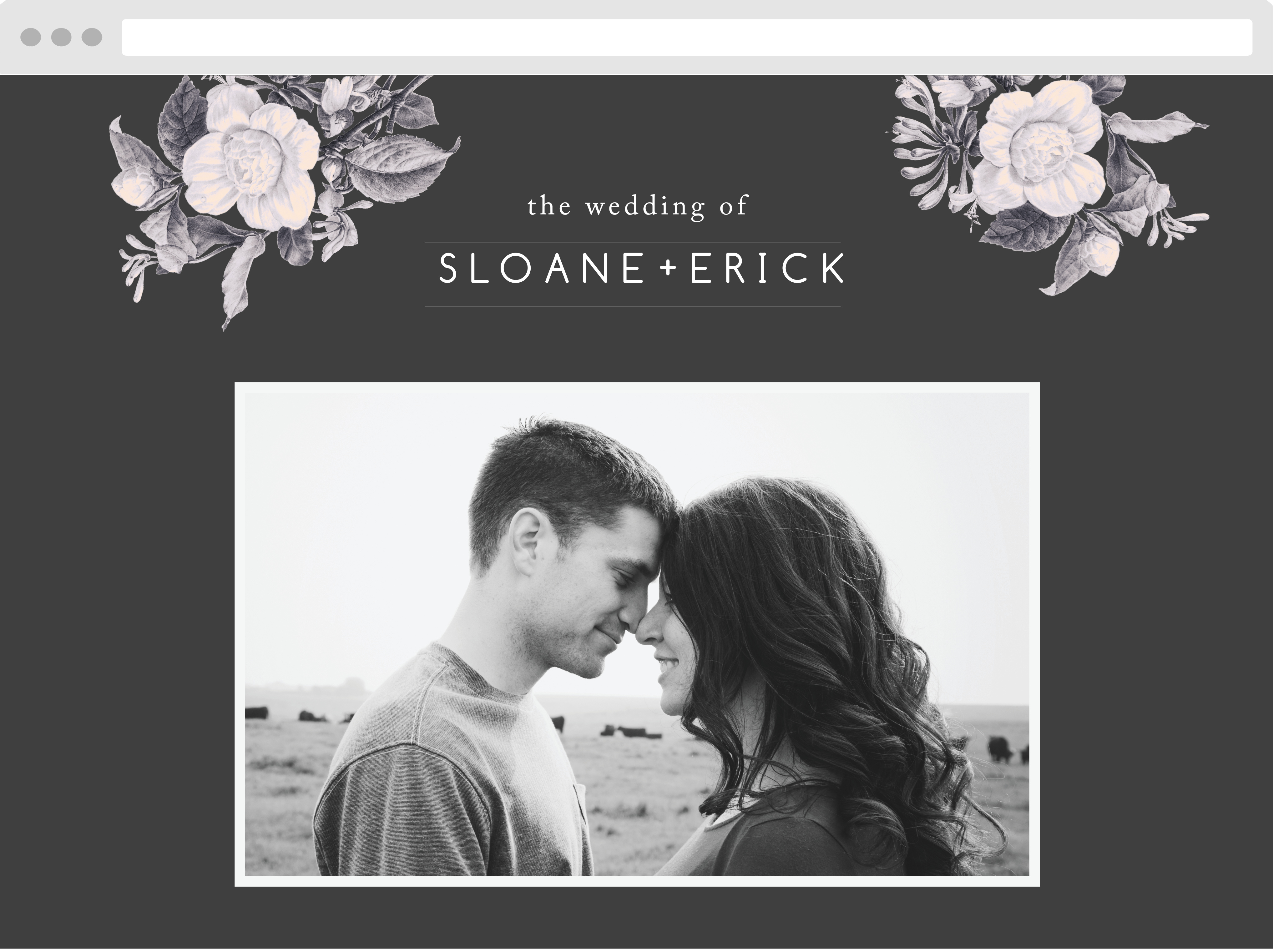 Stormy Florals Wedding Website