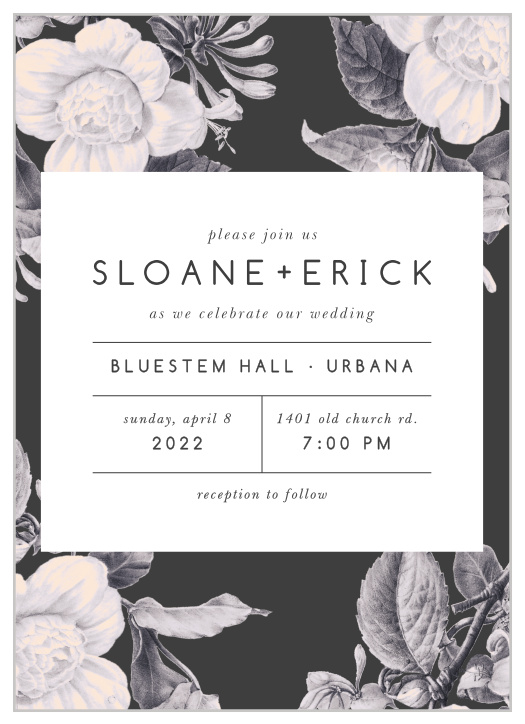 Stormy Florals Wedding Invitations are as trendy as they are vintage!