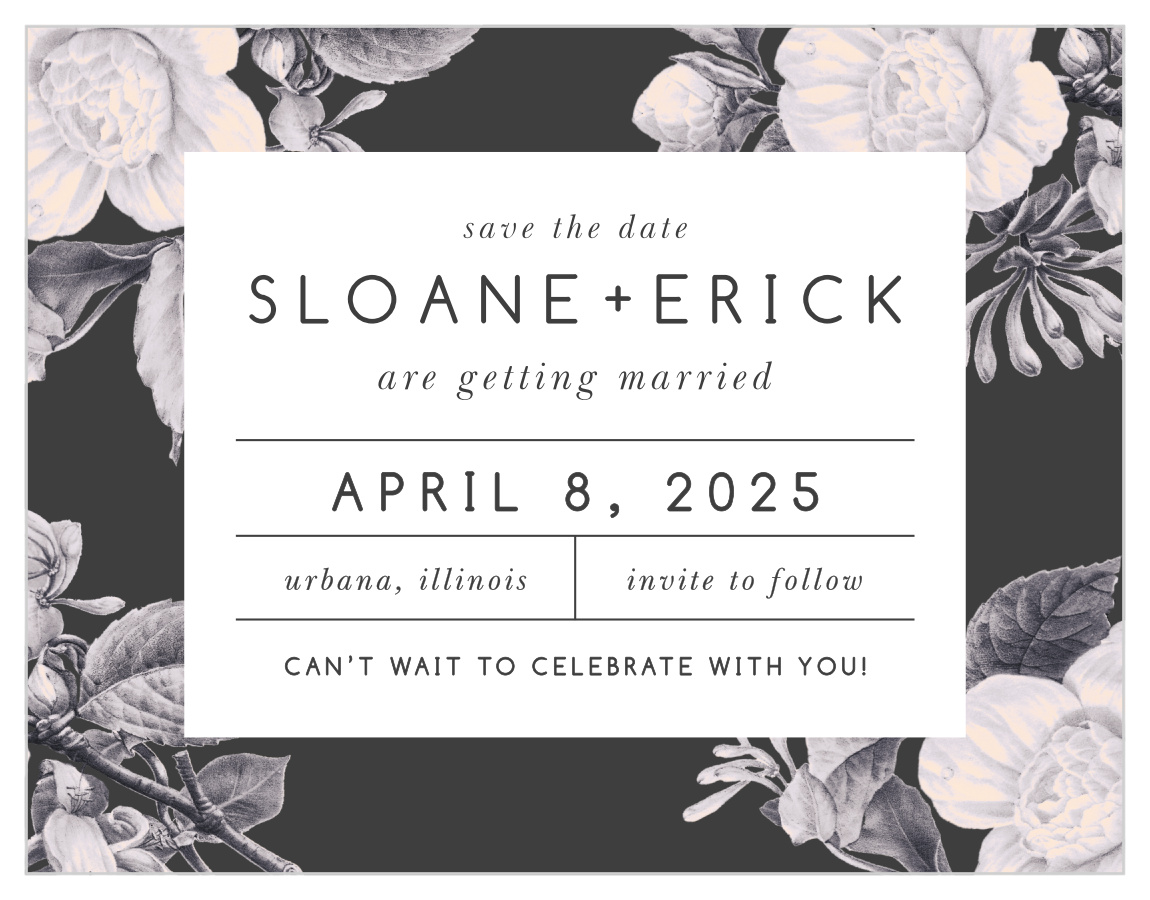 Stormy Florals Save the Date Cards
