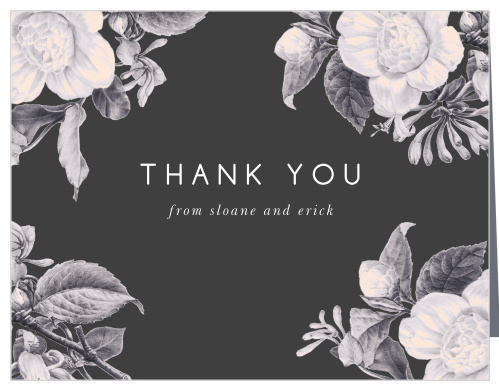 Stormy Florals Wedding Thank You Cards