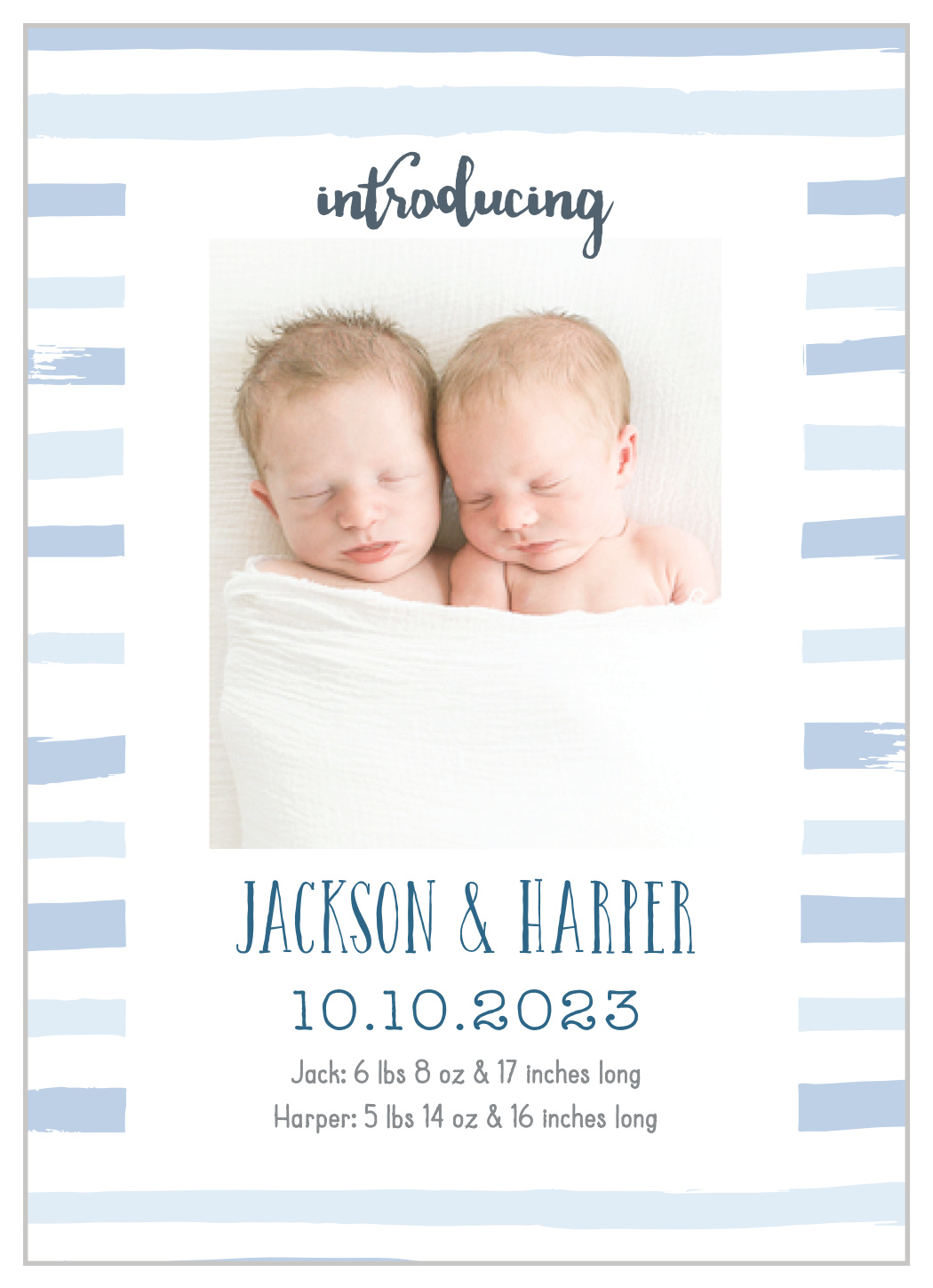 Miracle Pair Birth Announcements